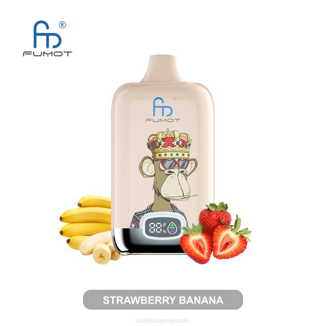 RandM Disposable Vape - Fumot Original RandM Digital Box baterie 12000 și dispozitiv de vape cu afișaj lichid HXFL6 banană căpșuni