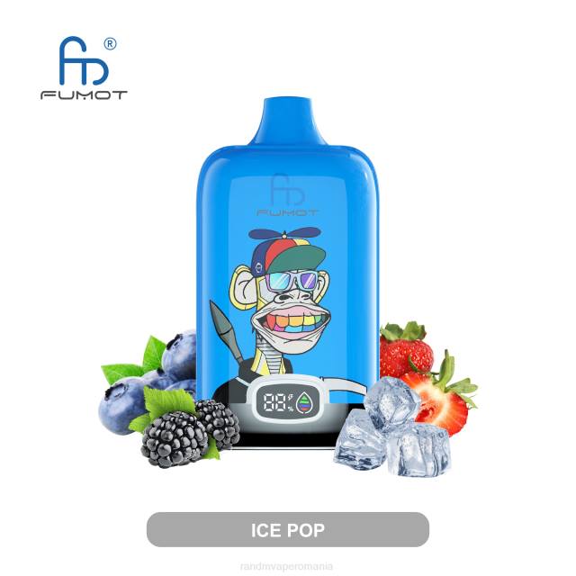 RandM Tornado Flavors - Fumot Original RandM Digital Box baterie 12000 și dispozitiv de vape cu afișaj lichid HXFL10 înghețată pe băț