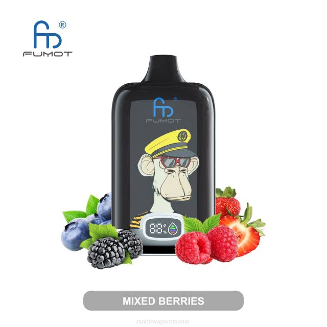 RandM Tornado Romania - Fumot Original RandM Digital Box baterie 12000 și dispozitiv de vape cu afișaj lichid HXFL13 fructe de padure amestecate