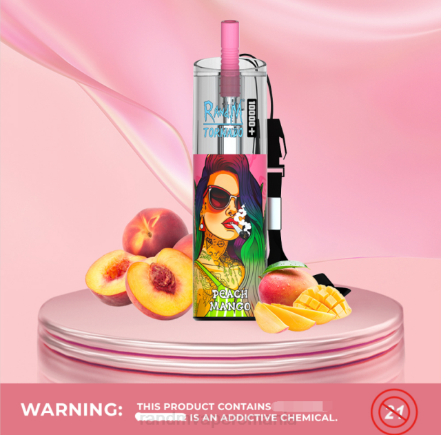 Best RandM Flavor - RandM Tornado 10000 plus dispozitiv de vape pentru controlul fluxului de aer 1buc HXFL85 piersici mango