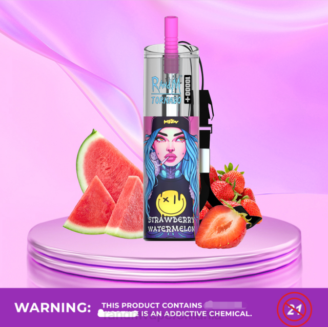 RandM Tornado Disposable Vape - RandM Tornado 10000 plus dispozitiv de vape pentru controlul fluxului de aer 1buc HXFL79 pepene verde de căpșuni