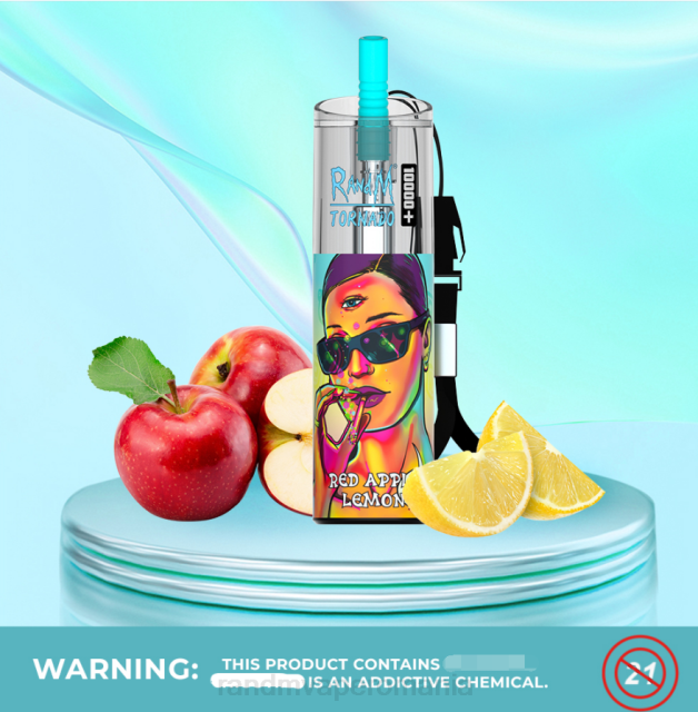 RandM Tornado Flavors - RandM Tornado 10000 plus dispozitiv de vape pentru controlul fluxului de aer 1buc HXFL80 măr roșu lămâie