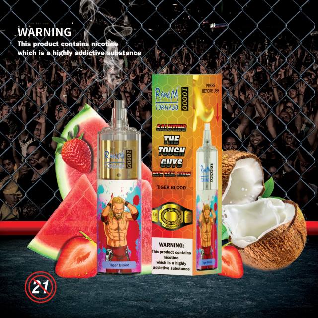 Best RandM Flavor - RandM Tornado Dispozitiv de vape pentru controlul fluxului de aer 10000 1buc HXFL115 sânge de tigru