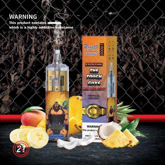 RandM Disposable Vape - RandM Tornado Dispozitiv de vape pentru controlul fluxului de aer 10000 1buc HXFL116 bomboane curcubeu