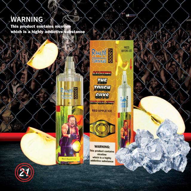 RandM Vape Romania - RandM Tornado Dispozitiv de vape pentru controlul fluxului de aer 10000 1buc HXFL121 gheață cu mere roșii