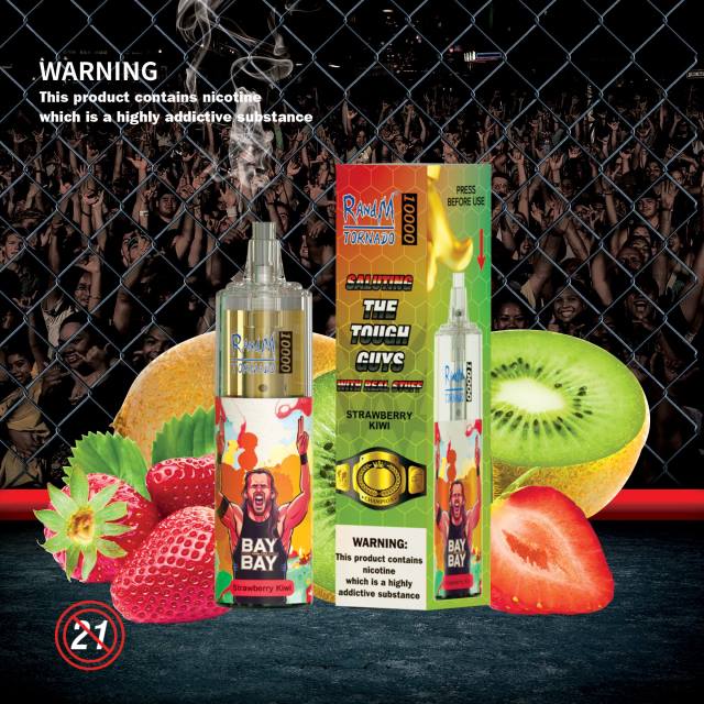 RandM Vape Sale - RandM Tornado Dispozitiv de vape pentru controlul fluxului de aer 10000 1buc HXFL118 kiwi de căpșuni