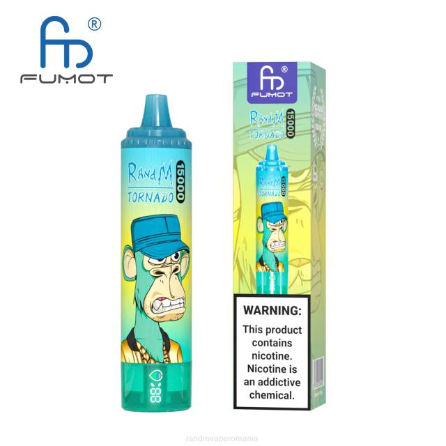 RandM Tornado Disposable Vape - Fumot RandM Tornado Dispozitiv de vape 15000 cu baterie și afișaj ejuice versiunea 1 HXFL19 măr acru