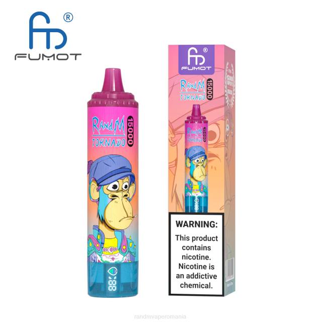 RandM Tornado Disposable Vape - Fumot RandM Tornado Dispozitiv de vape 15000 cu baterie și afișaj ejuice versiunea 1 HXFL19 măr acru