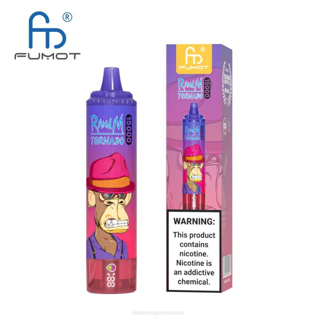 RandM Tornado Disposable Vape - Fumot RandM Tornado Dispozitiv de vape 15000 cu baterie și afișaj ejuice versiunea 1 HXFL19 măr acru