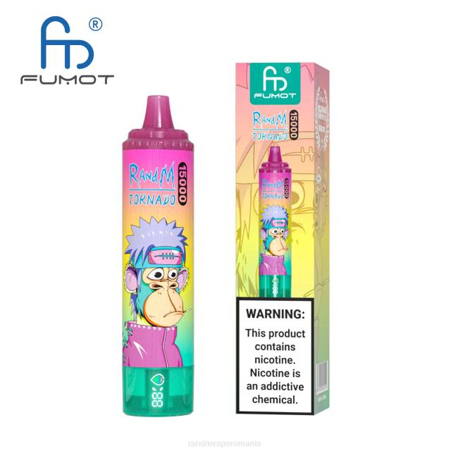 RandM Tornado Disposable Vape - Fumot RandM Tornado Dispozitiv de vape 15000 cu baterie și afișaj ejuice versiunea 1 HXFL19 măr acru