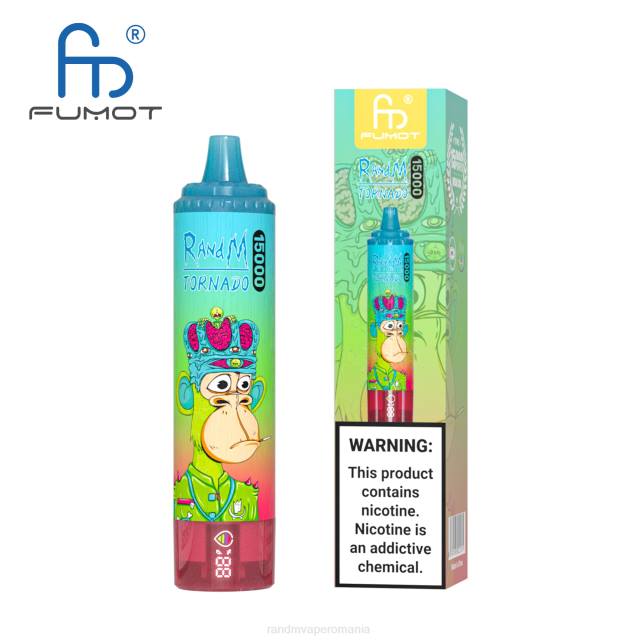 RandM Tornado Disposable Vape - Fumot RandM Tornado Dispozitiv de vape 15000 cu baterie și afișaj ejuice versiunea 1 HXFL19 măr acru