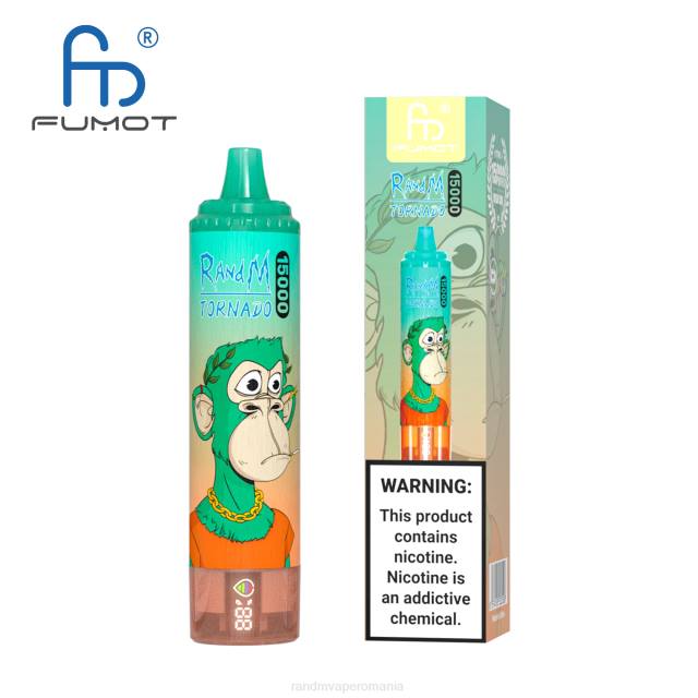 RandM Tornado Disposable Vape - Fumot RandM Tornado Dispozitiv de vape 15000 cu baterie și afișaj ejuice versiunea 1 HXFL19 măr acru