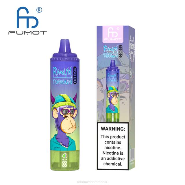 RandM Tornado Disposable Vape - Fumot RandM Tornado Dispozitiv de vape 15000 cu baterie și afișaj ejuice versiunea 1 HXFL19 măr acru