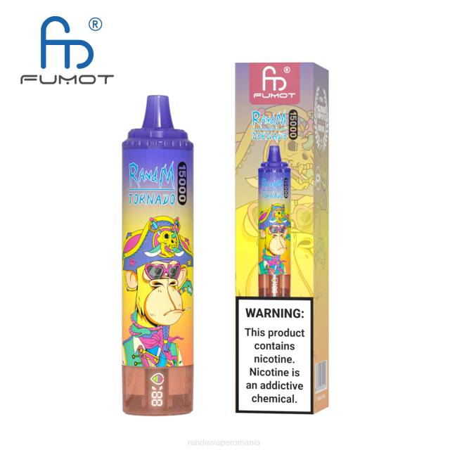 RandM Tornado Disposable Vape - Fumot RandM Tornado Dispozitiv de vape 15000 cu baterie și afișaj ejuice versiunea 1 HXFL19 măr acru