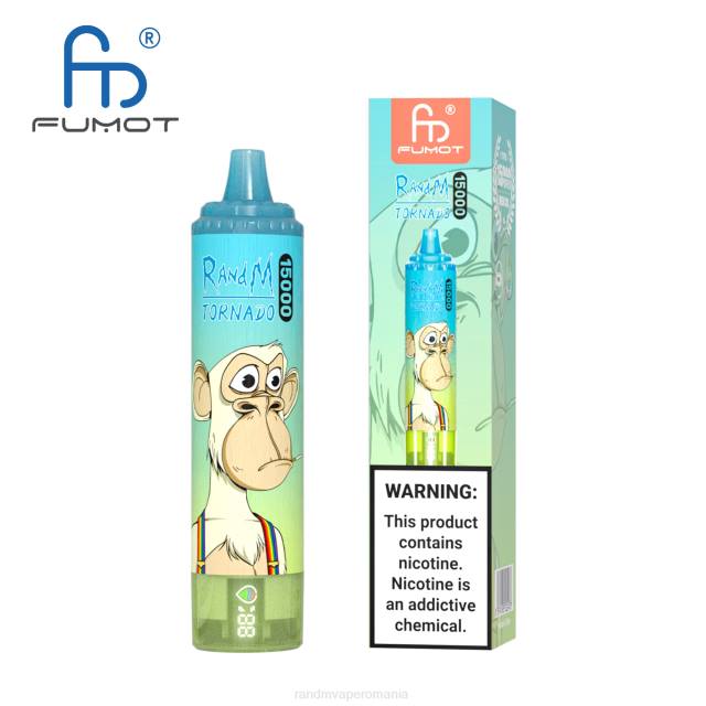 RandM Tornado Disposable Vape - Fumot RandM Tornado Dispozitiv de vape 15000 cu baterie și afișaj ejuice versiunea 1 HXFL19 măr acru