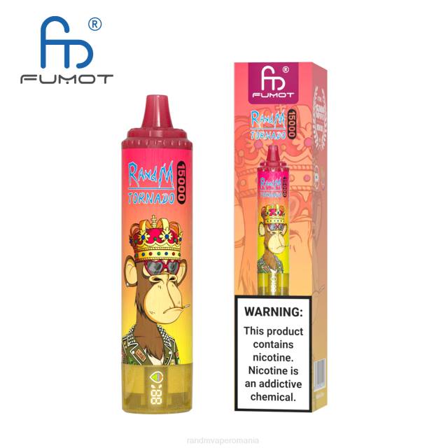 RandM Tornado Disposable Vape - Fumot RandM Tornado Dispozitiv de vape 15000 cu baterie și afișaj ejuice versiunea 2 HXFL39 kiwi guava fructul pasiunii