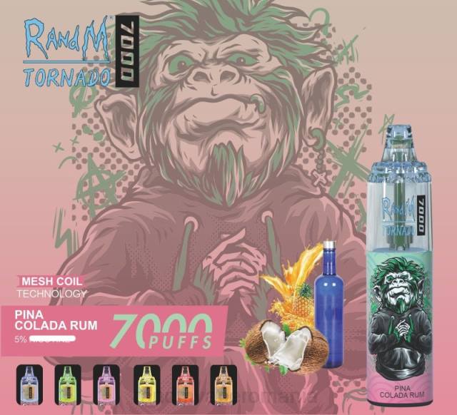 Best RandM Flavor - RandM Tornado 7000 dispozitiv de vape pentru controlul fluxului de aer 1buc HXFL175 rom pina colada