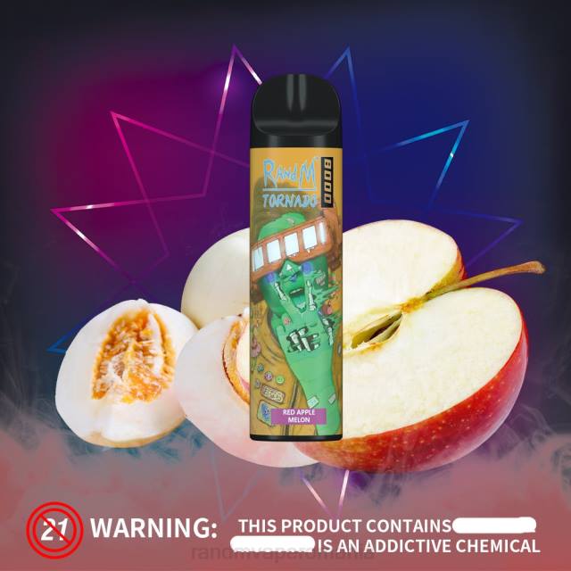 Best RandM Flavor - RandM Tornado Dispozitiv de vape pentru controlul fluxului de aer 8000 1buc HXFL245 pepene roșu de măr