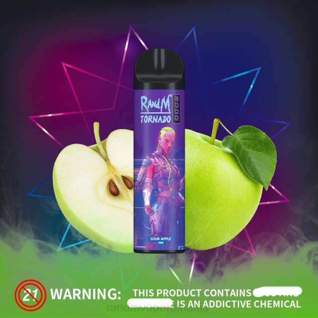 Best RandM Flavor - RandM Tornado Dispozitiv de vape pentru controlul fluxului de aer 8000 1buc HXFL245 pepene roșu de măr