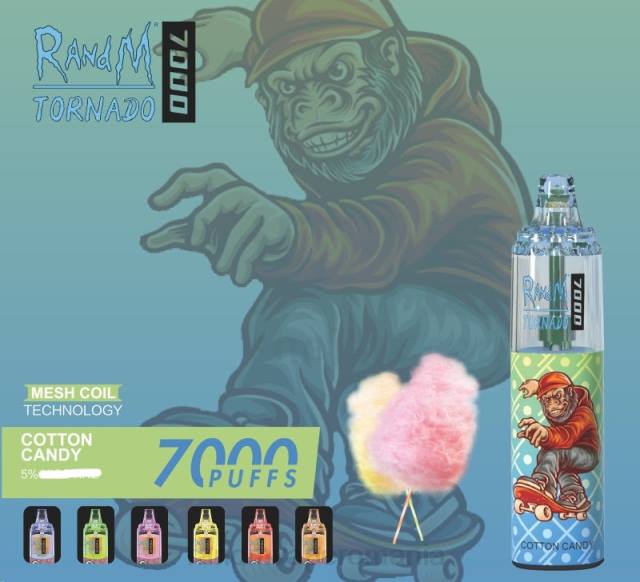 RandM Disposable Vape - RandM Tornado 7000 dispozitiv de vape pentru controlul fluxului de aer 1buc HXFL166 gheata de mandarine