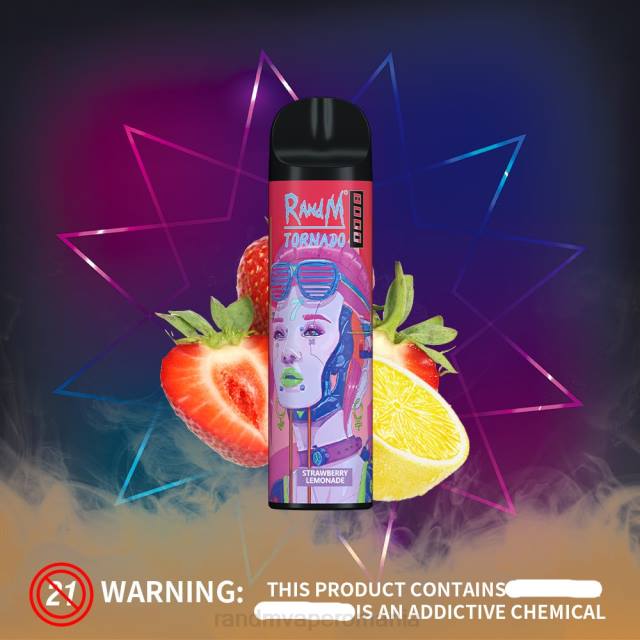 RandM Tornado Disposable Vape - RandM Tornado Dispozitiv de vape pentru controlul fluxului de aer 8000 1buc HXFL239 limonada de capsuni