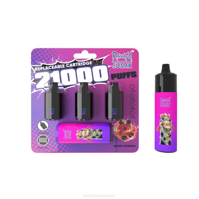 RandM Tornado Flavors - RandM Sunax 21000 pod de control al fluxului de aer dispozitiv de vape înlocuibil 1buc HXFL270 fructe de padure amestecate