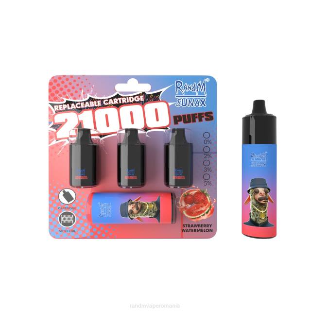 RandM Vape Romania - RandM Sunax 21000 pod de control al fluxului de aer dispozitiv de vape înlocuibil 1buc HXFL271 pepene verde cu capsuni