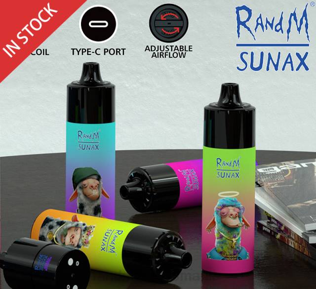 RandM Vapes - RandM Sunax 21000 pod de control al fluxului de aer dispozitiv de vape înlocuibil 1buc HXFL272 măr roșu lămâie
