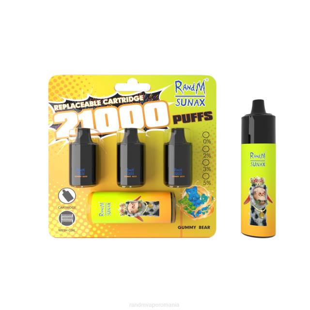 RandM Vapes - RandM Sunax 21000 pod de control al fluxului de aer dispozitiv de vape înlocuibil 1buc HXFL272 măr roșu lămâie