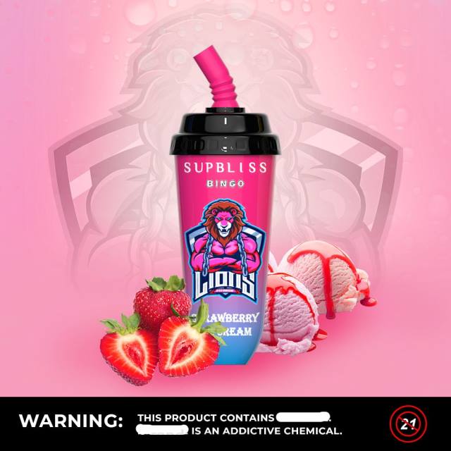 RandM Disposable Vape - RandM Supbliss Bingo 8000 dispozitiv vape pod 1buc HXFL256 înghețată de căpșuni