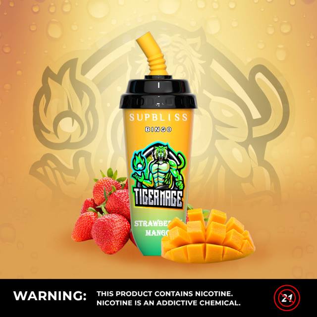 RandM Tornado Disposable Vape - RandM Supbliss Bingo 8000 dispozitiv vape pod 1buc HXFL259 mango cu capsuni