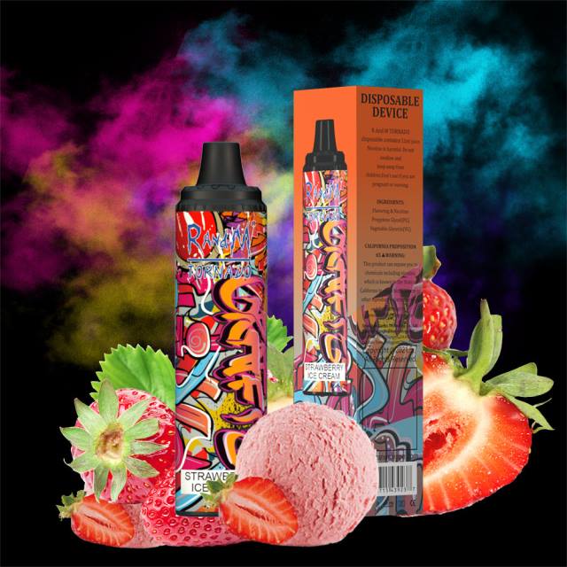 Best RandM Flavor - RandM Tornado 6000 dispozitiv de control al fluxului de aer vape pod 1buc HXFL295 înghețată de căpșuni