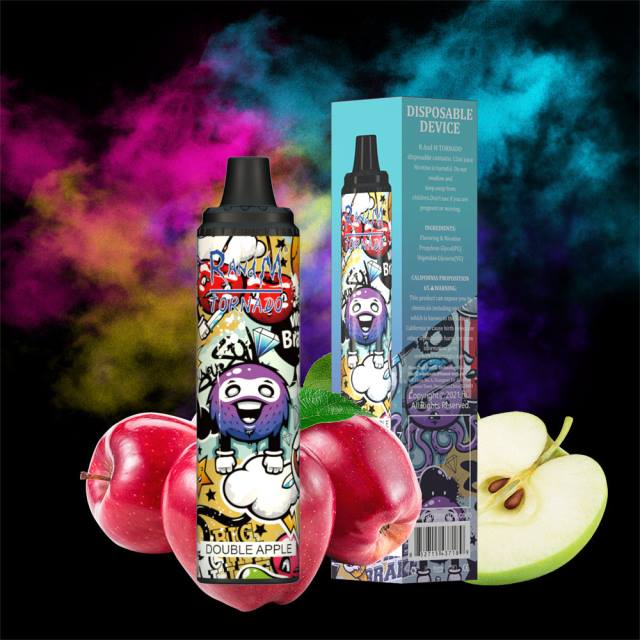 RandM Tornado Disposable Vape - RandM Tornado 6000 dispozitiv de control al fluxului de aer vape pod 1buc HXFL279 măr roșu lămâie