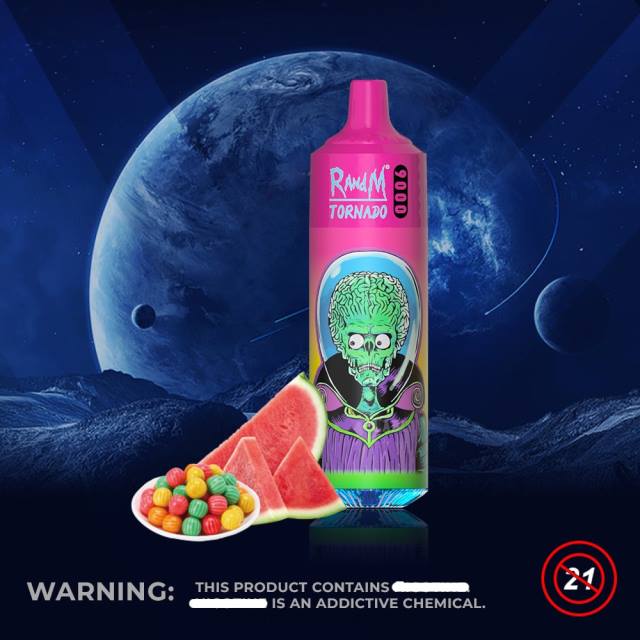 RandM Tornado Flavors - RandM Tornado Dispozitiv 9000 vape pod 1 buc versiunea 1 HXFL130 gumă de mestecat pepene verde
