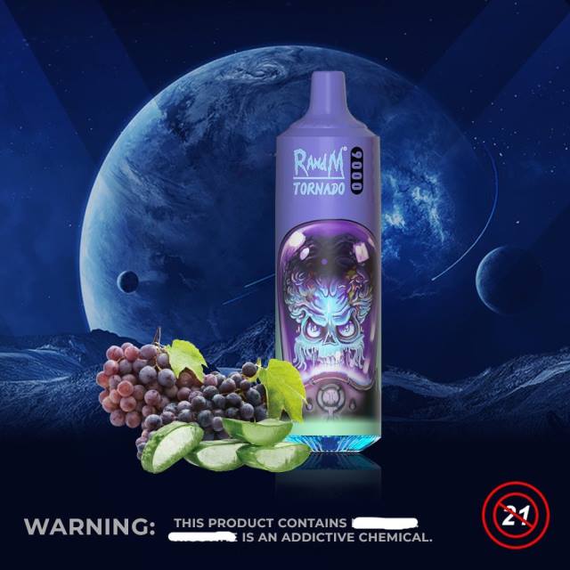 RandM Tornado Sale - RandM Tornado Dispozitiv 9000 vape pod 1 buc versiunea 1 HXFL137 struguri de aloe