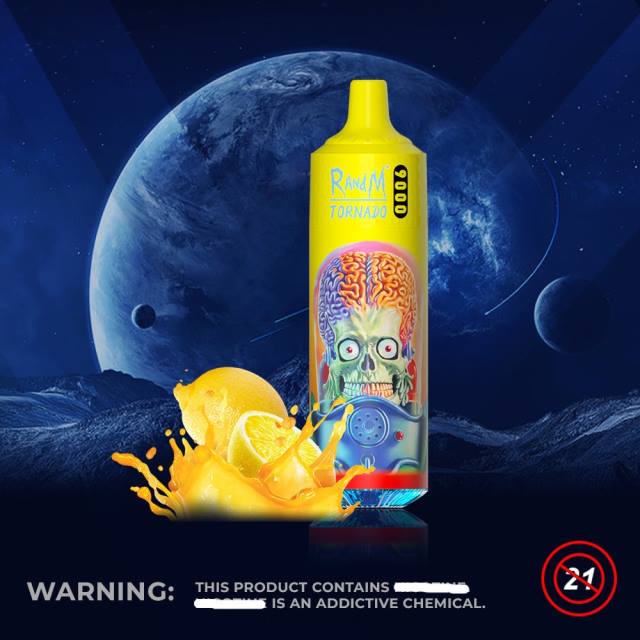 RandM Vapes - RandM Tornado Dispozitiv 9000 vape pod 1 buc versiunea 2 HXFL152 lamaie limeta