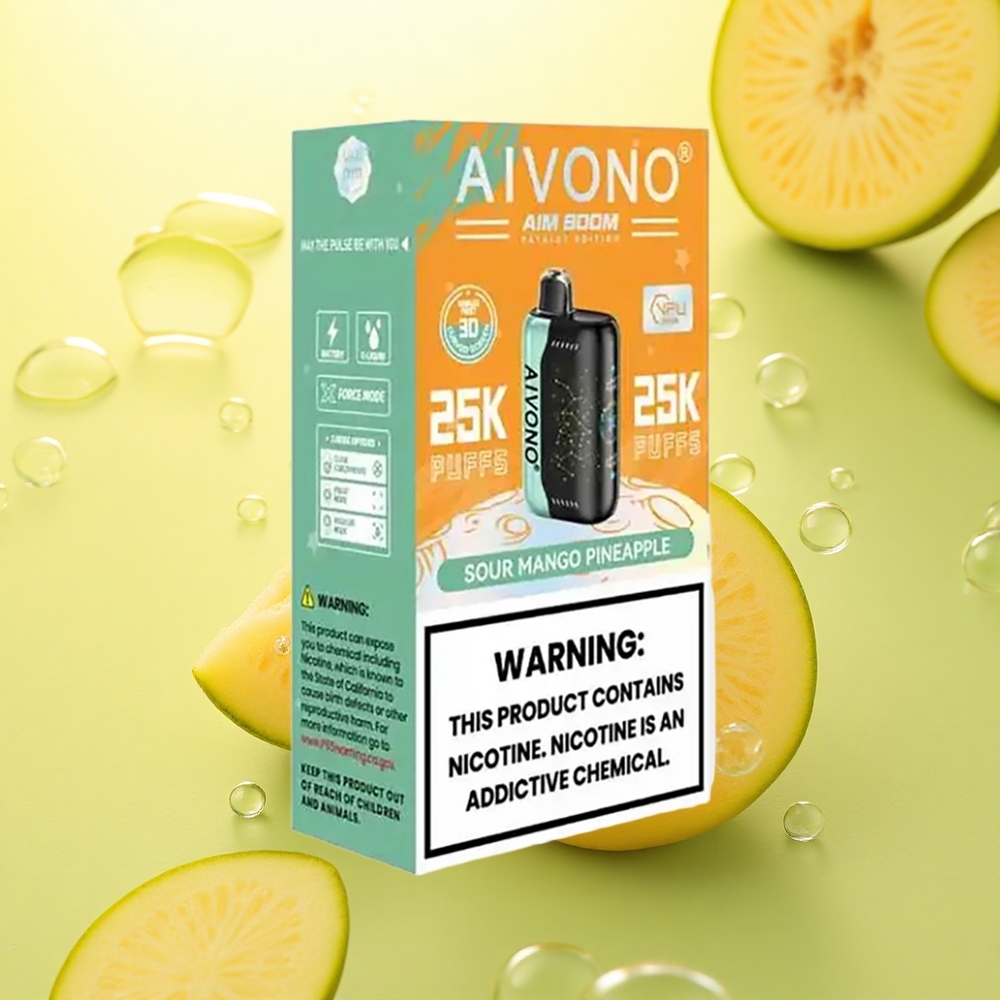 Aivono Aim Boom 25000 Puffs Mango Ananas Acru cu Nicotină 5% și Baterie 650mAh
