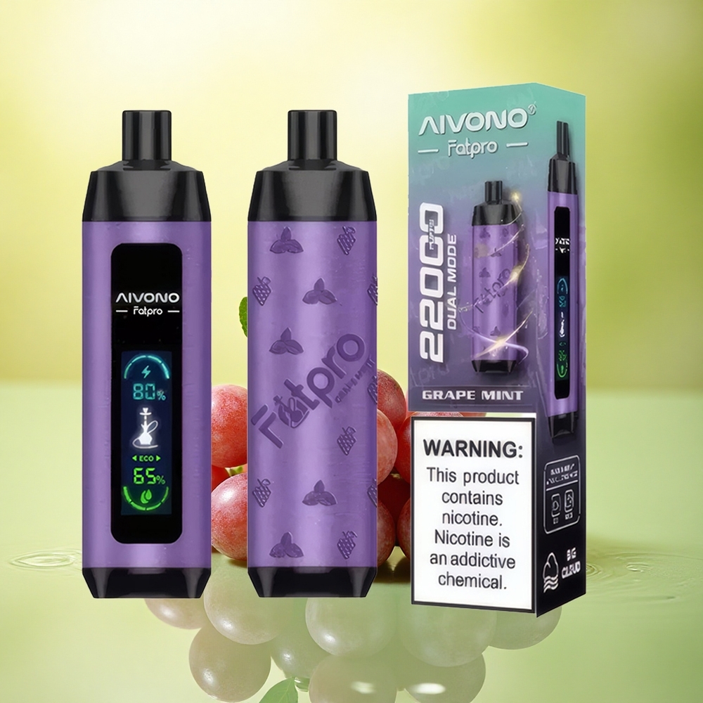 Aivono Aim Fatpro 22000 Puffs Mentă Struguri 5% Nicotină 600mAh