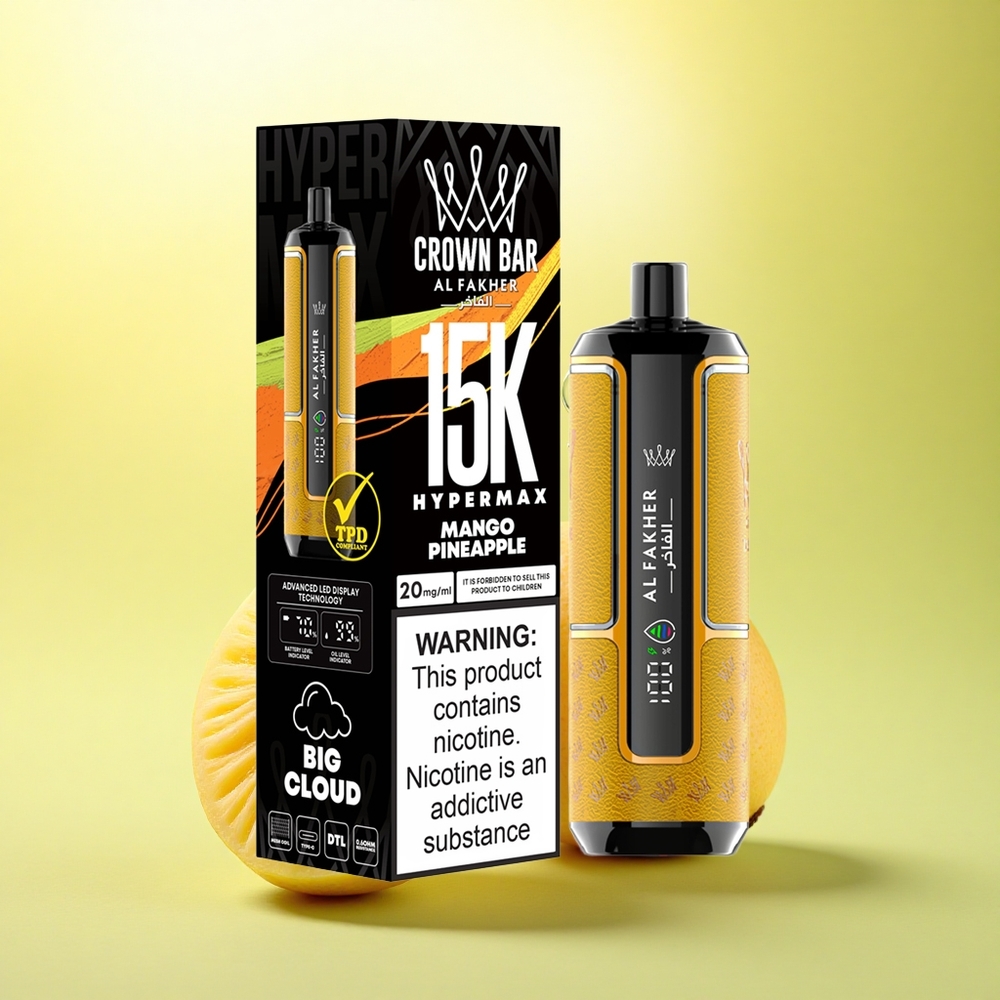 Al Fakher Crown Bar 15K Hypermax Ananas Mango 600mAh 22ml 6mg Nicotină