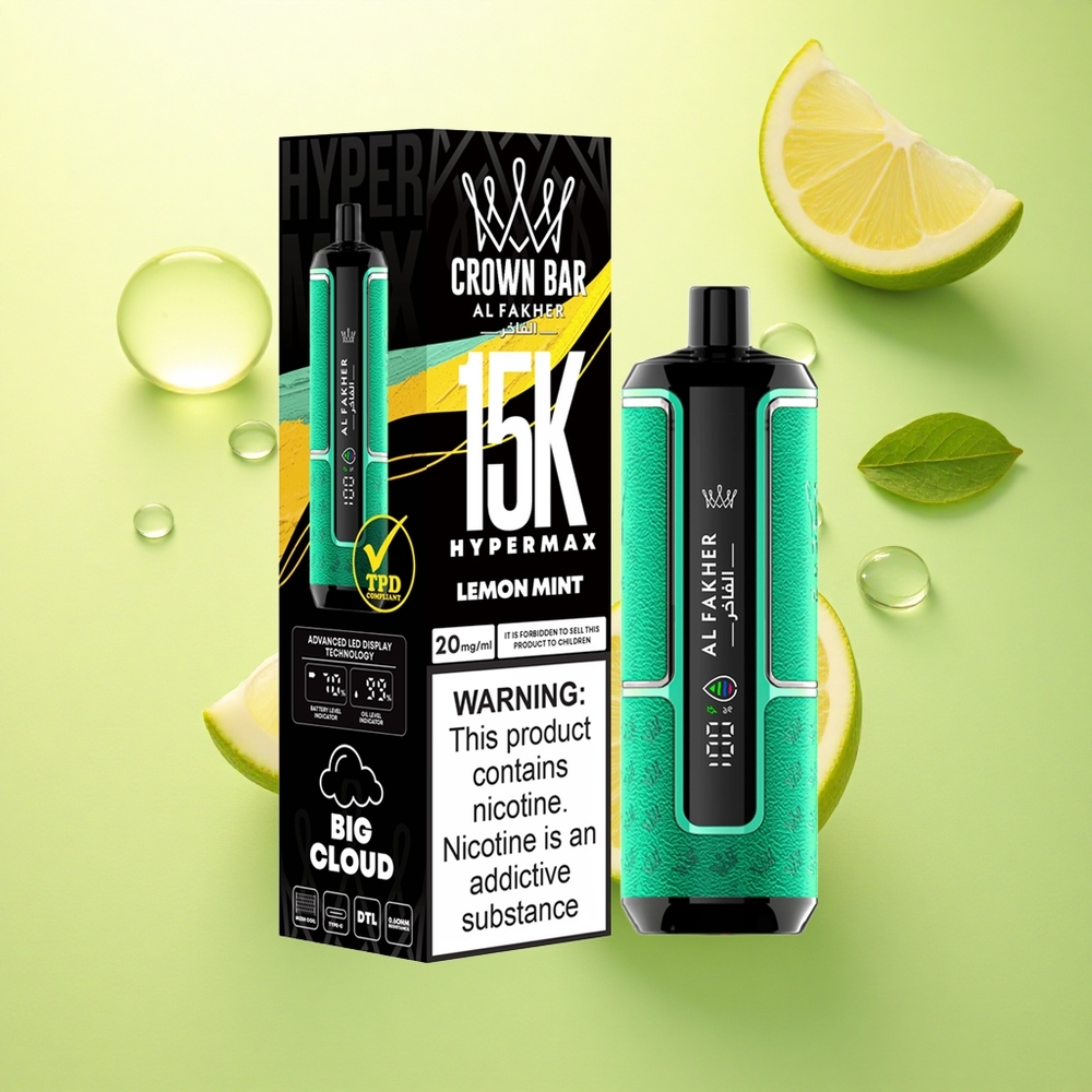 Al Fakher Crown Bar 15K Hypermax Lămâiță Mentă 22ml 600mAh 6mg Nicotină