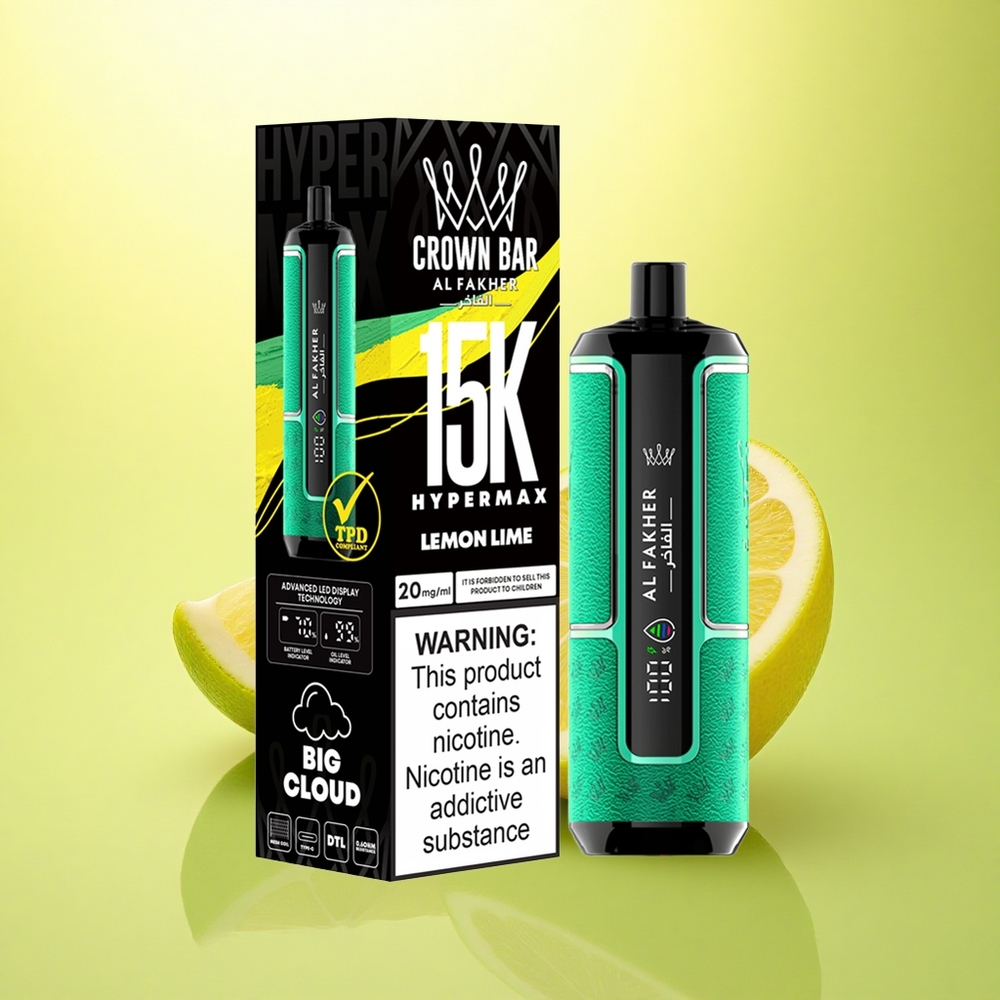 Al Fakher Crown Bar 15K Hypermax Lămâie Lime 22ml 600mAh 6mg Nicotină