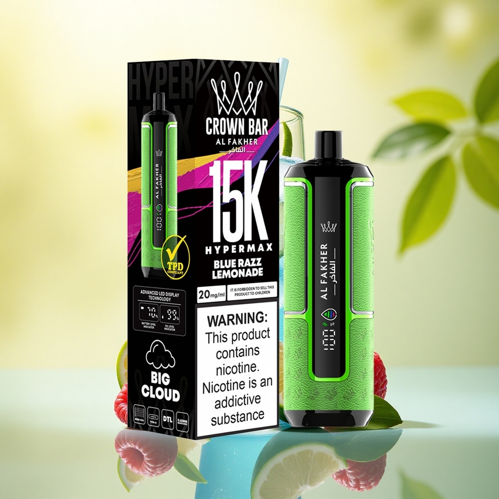Al Fakher Crown Bar 15K Hypermax Limonadă Afină Albastră 600mAh 6mg Nicotină