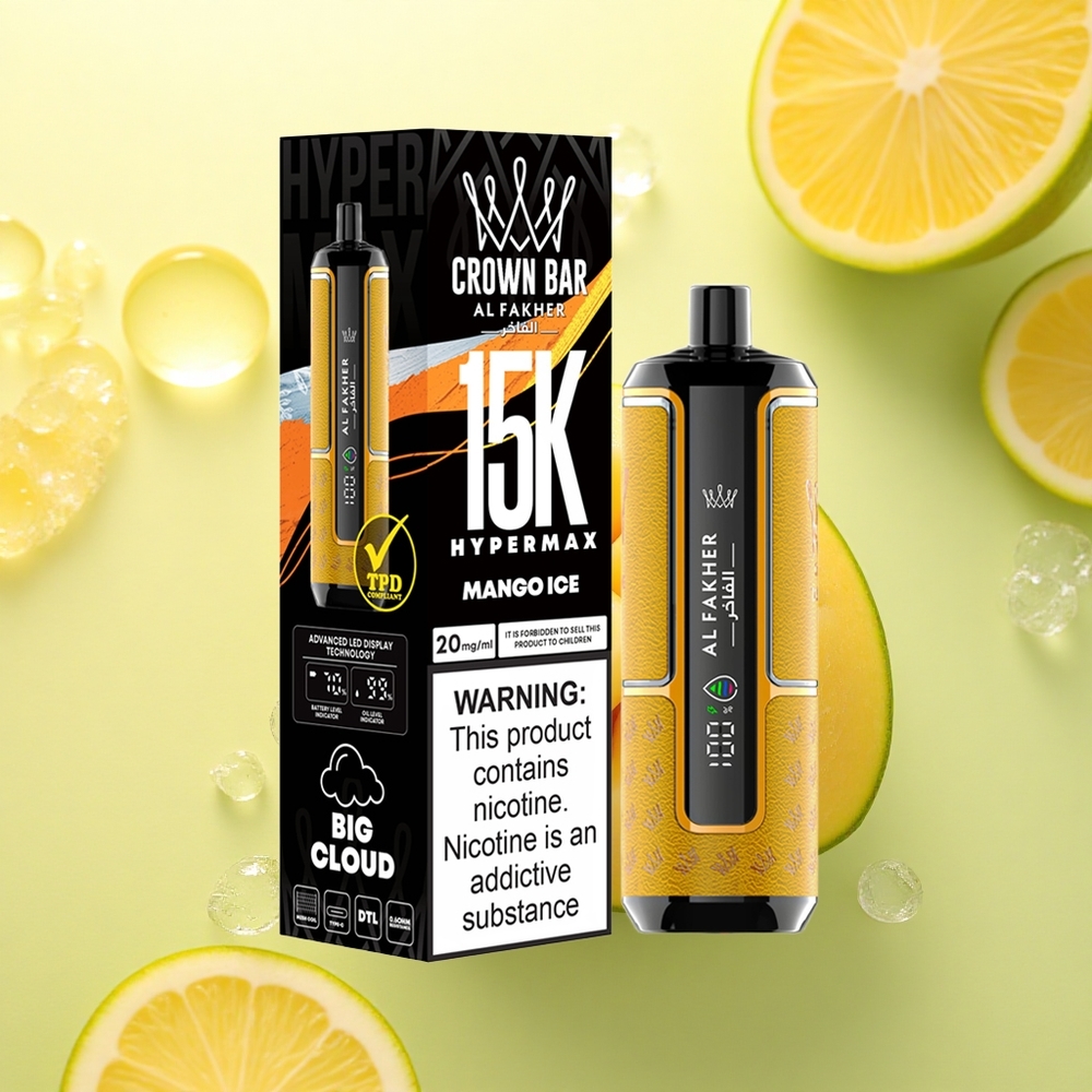 Al Fakher Crown Bar 15K Hypermax Mango Gheață 22ml 600mAh 6mg Nicotină