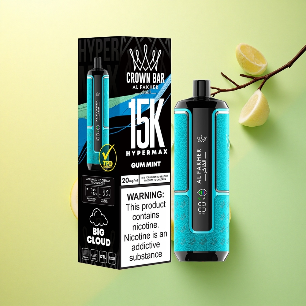 Al Fakher Crown Bar 15K Hypermax Mentă Gum cu 22ml lichid și 600mAh