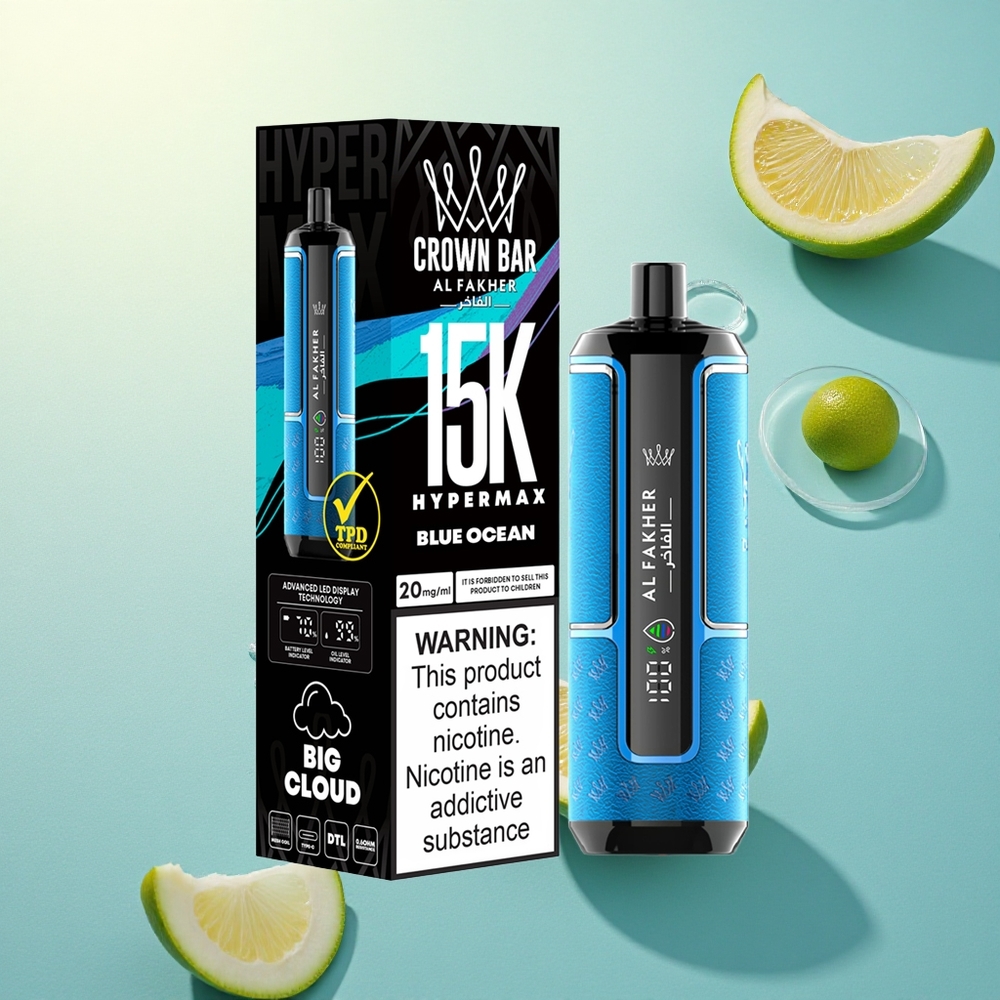 Al Fakher Crown Bar 15K Hypermax Oceanul Albastru 22ml 600mAh 6mg Nicotină