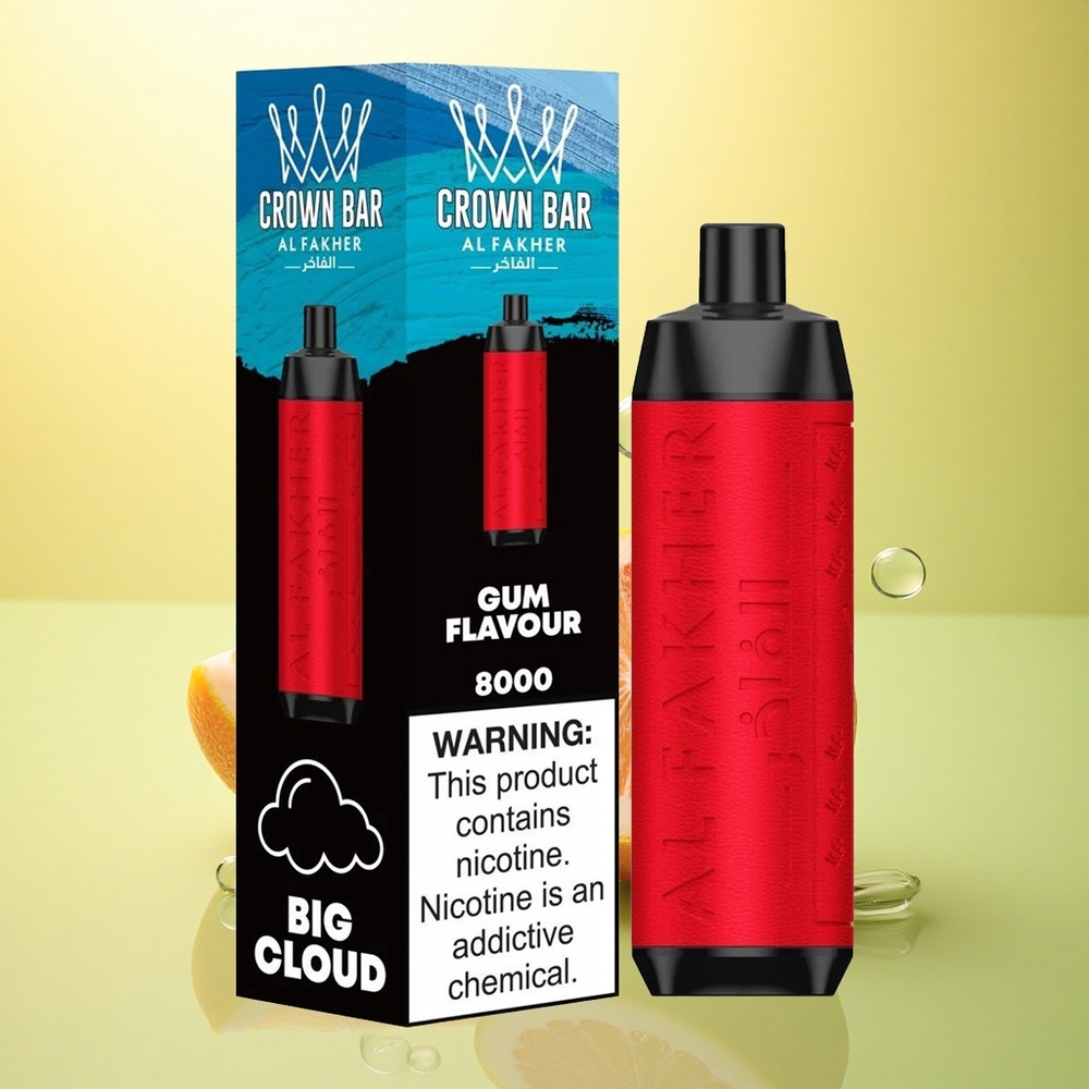 Al Fakher Crown Bar 8000 Crystal Arome de Gumă cu 5mg Nicotină și 600mAh Baterie