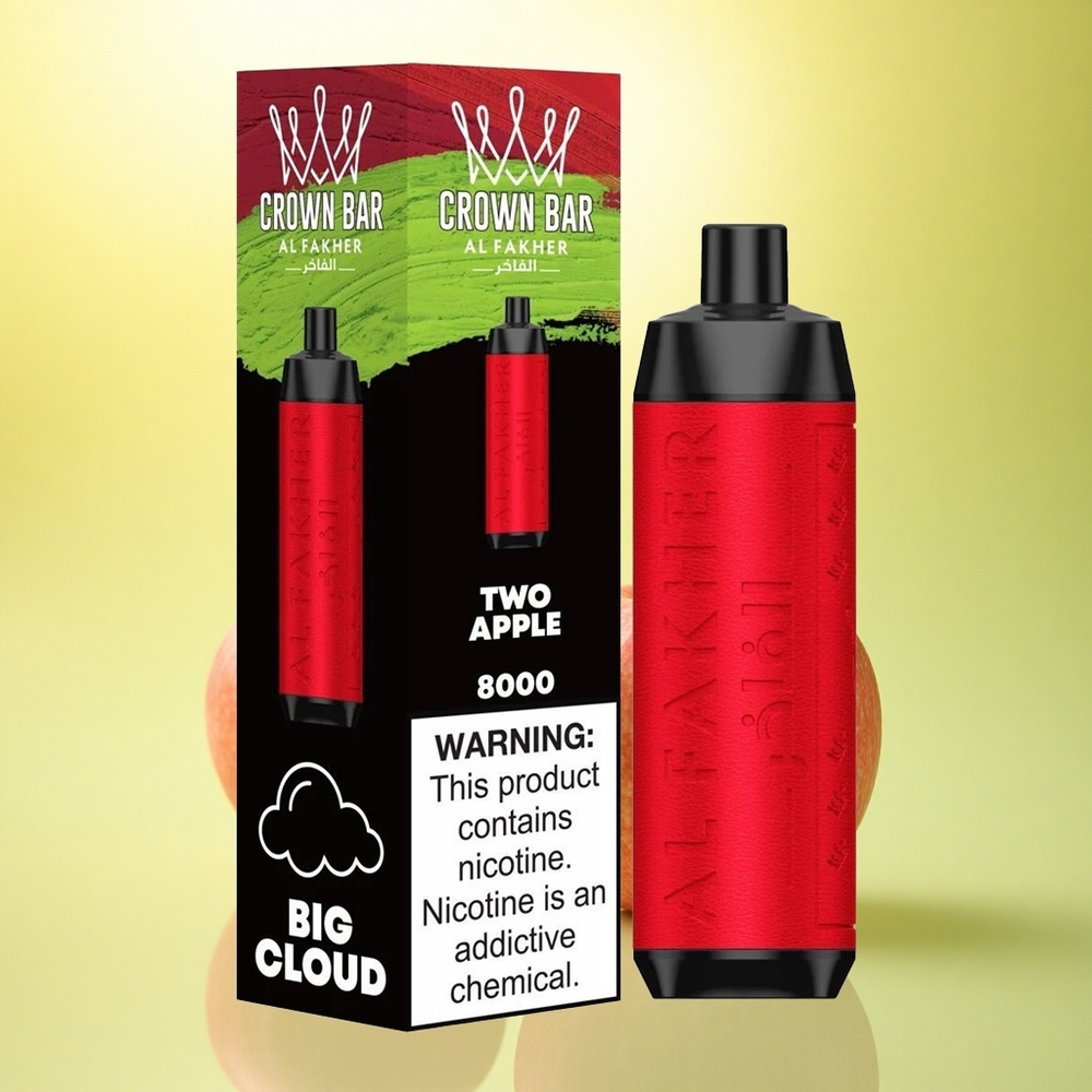 Al Fakher Crown Bar 8000 Crystal Două Mere 600mAh 18ml Nicotină 5mg