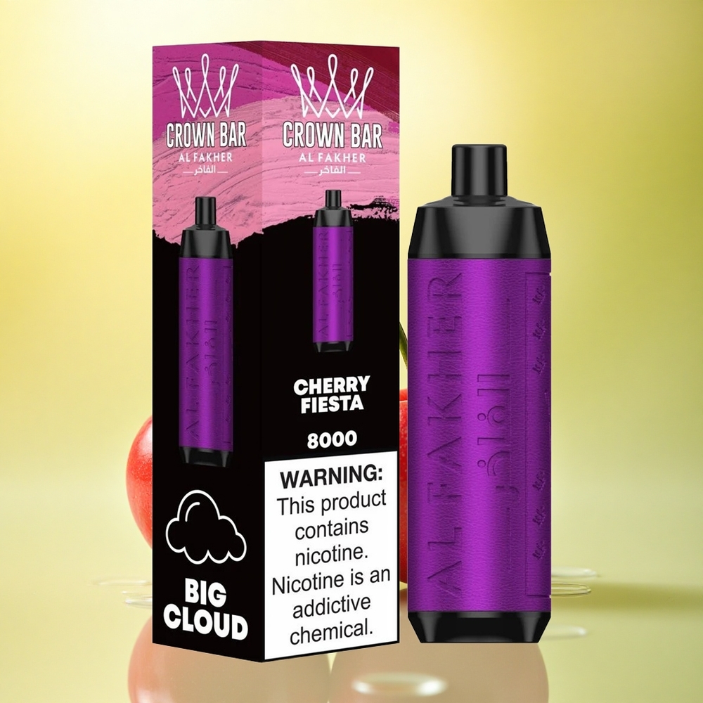 Al Fakher Crown Bar 8000 Crystal Festivitatea Cireșelor cu 5mg Nicotină și 600mAh