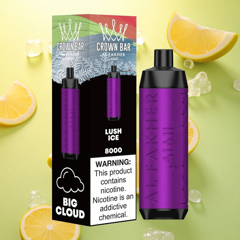 Al Fakher Crown Bar 8000 Crystal Gheață Luxoasă cu 5mg Nicotină și 600mAh