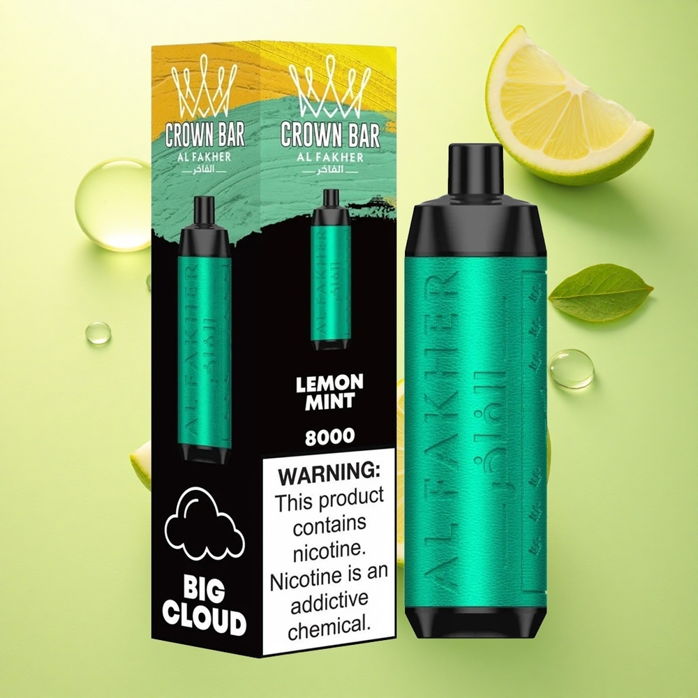 Al Fakher Crown Bar 8000 Crystal Lămâiță Mentă cu 5mg Nicotină și 600mAh Baterie